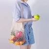 Storage Bags Short Handle Net Tote Portable Mesh Bag Friut Cotton Grocery Fruit Reusable Handbag