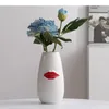 Vasi Creative Red Lips Ceramic Vase Desta decorazione Minimalismo Fiori di porcellana vaso per fiore Floreale
