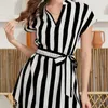 Casual Dresses Designer Dress New women's sleeveless striped lace up dress for spring/summer 2024 Plus size Dresses