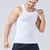 Tampo masculino Tops de algodão Men sem mangas Top Solid Color Gym Muscle Muscle