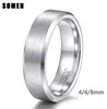 Somen Ring Men Silver Color 6 -мм вольфрамовое кольцо.