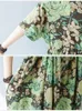 Parti Elbiseleri Pamuk Vintage Sıradan Gevşek Yeşil Kadınlar için 2024 Yaz Tatil Boho Elbise Femme Robe Vestidos Zarif Uzun Giyim