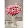 Witte keramische vaas potvormige vaas huisdecoratie ornament Hydroponische bloem roze retro ins stijl crème keramische pot oude bel orchidee reliëf vaas