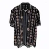 Koszulki męskie luksus królewskich mężczyzn krótki vintage wzór drukowanych męskich social Paisley impreza Camisas Masculina de Luxo