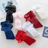 Chaussettes pour enfants hiver bébé filles genoues hautes chaussettes de coton enfants avec gros arc en tout-bas des enfants princesse enfants longs chaussettes pendant 0 à 5 ans