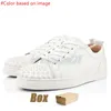 OG Designer Red Bottoms Dress Shoes Luxury Low Top Black White Leather Sneakers woman heels Loafers Spikes Casual women men【code ：L】trainers