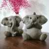 Miniaturen 3 typen kleine olifant decor Lucky Feng Shui Gray Elephant Figurines Resin Creativiteit Leuke olifantenpop speels