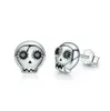 Vintage Real 925 Serling Silver Black Cz Crkull Design Charm Boucles d'oreilles Cool Jewelry96946924822827