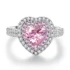2021 Luxury Pink Love With Side Stones cheios de Diamonds Fashion Party Proposta