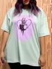 Damska koszulka T-shirt Summer damski plus swoboda T-shirt 3D graficzny nadruk krótki szkiełko okrągły szyję hip-hop niewielka rozciąganie 11-shirt Y240506