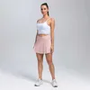 Skirts Skorts 2-in-1 Solid Sovraping Scale da tennis con pantaloncini in alto in alto tasca interna da yoga pantaloncini da donna Activewear Dropshipping D240508