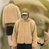 Vestes pour hommes Top extérieur en tlémette d'agneau déconstruit manteau d'épissage et veste féminine Khaki Black