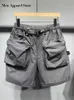 Heren shorts Solid Loose Casual Pocket GOODS SHORTS MENS MENTEN Elastische taille Lace Shorts Heren Heren Zomer 2023 Nieuwe ritssluiting Outdoor Mens Clothing J240507