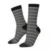 Calzini maschili Mini sfondo nero Fleur de lis Sock Men Women Polyester Stockings Hip Hop personalizzabile