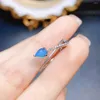 Klusterringar fs real s925 sterling silver inlay naturlig blå opal ring med certifikat fina charm bröllop smycken för kvinnor meibapj