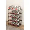 Fashion shoe rack metal simple storage bracket space saving living room black 240508