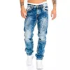 Jeans masculino Design clássico Slim Casual Street Style Solid Color S para todas as estações