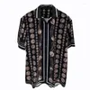 Koszulki męskie luksus królewskich mężczyzn krótki vintage wzór drukowanych męskich social Paisley impreza Camisas Masculina de Luxo