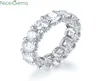 NiceGems 14k Белого золота Eternity Band Round Brilliant Cut 7,7CTW Moissanite Crind Band Соответствует Bandcolor VVS1 Clarity9765975