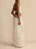 Femmes Summer Loungewear Cost Halter Halter Top Maxi jupes 2pcs Matching Sets White Color Fashion Backless Ladies tenue 240507