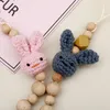 Baby Pacifier Clips Wood Gel Pacifier Soother Holder Beaded Clip Chain Nipple Teether Dummy Strap Chain Baby Shower Gift BPA Free