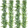 Fleurs décoratives 2pcs 6ft Faux Eucalyptus Garland Plant Vins artificiels suspendues Feuilles de la verdure pour le décor de la maison de mariage