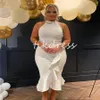 Little White Prom -jurken Elegant Mermaid Midi Avondjurk 2024 Plus size Arabische Ruffels feestjurken op maat gemaakt verjaardagskleding Vestios de galas speciale gelegenheid