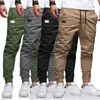 Cross border Mens Workwear Pants Solid Color Slim Fit Tight Leggings Casual European Size 240430