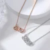 Colliers pendentifs Fashion Simple Titanium Steel Lock Beld Bijoux Bijoux accessoires Jumping Crystal Heart 520 Collier Femme Amateur Cadeau