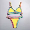 Swimswear pour femmes Micro Bikini 2024 femmes faites à la main au crochet hachant licou