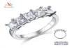 Paw Star Princess Cut Five Stones 125 CT Solid 925 Серебряный серебряный свадебный кольцо стерлингового кольца CFR8072 2105063543283