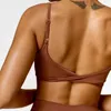 Actief ondergoed HearuisaVy Cross Back Back Yoga Bra Push Up Gym Top Women Fitness Yoga Dessen Sport ondergoed Trainingskleding Running Sport Bra D240508