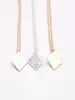 Trendy Stil quadratischer Anhänger Halskette Klassische gebürstete Oberflächendesign Geometrische Figuren Halsketten Gold Silber Rose drei Farboption5422374