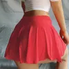 Skirts Womens sexy pleated transparent A-Line High Rise Come Skirt underwear Shr Skirts casual simple fashion womens mini Skirt Y240508