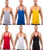 Tampo de ginástica de algodão integral tampo masculino tipagem de bodybuilding tops subdeshirt fitness colet muscle singlet racerback top97773325