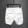 Korean Washed Luxury Mens Slim Jeans Designer Denim Short Pants for Summer Boyfriend Stretch Straight White Cargo Cotton Shorts 240507