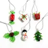 Miniature appese a mano Ornamenti artigianali di Natale fatti a mano Carmaci, pupazzo di neve, regali, accessori per decorazioni per alberi di Natale, mini ciondolo per foglie fortunato