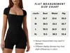 Kvinnors jumpsuits Rompers 2024 Summer New Womens Short Sle Sexig Jumpsuit Stretchy Square Neck Sexig Spice Jumpsuit Fashion Womens Jumpsuit D240507