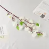 Fleurs décoratives Fleur artificielle Silk Peach Blossom Branch Cherry Plum Wedding Arrangement Plante pour la chambre Décor de Noël de la chambre Kerst