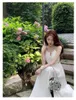 Party Dresses 2024 Summer Beach White Midi Dress Women Casual Sleeveless Slim Even Office Lady Elegant Formal Korean Chic