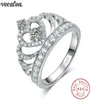 Vecalon Handmade Crown Ring 100 Soild 925 Sterling Silver Sona 5a Zircon CZ Engagement Wedding Band Rings for Women Men Gift2627118