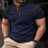 Business and Leisure Polo Shirt Summer Novo moda nova roupas de golfe masculas camisas pólo camisetas ecológicas camisetas de golfe masculinas usam polos de quatro vias de pólo de quatro vias Man Blouse Tops