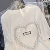 200 g de algodón puro coreano Corea pesada Taladro caliente Versión grande para mujer camiseta de manga corta verano