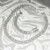 Caina ghiacciata per maschile 925 catene in argento sterling baguette taglio moissanite diamante da 18 mm vvs catena di collegamento cubano