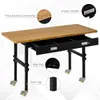 59 "Garage Arbetsbänk med låda och hjul, höjdjusterbara ben, bambu bordsskiva Workstation Tool Table
