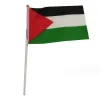 Flagi 10/100pcs flaga palestyny ​​14x21 cm poliestr palestyńska palestyńska flaga machająca ręcznie z słupem
