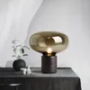 Tischlampen moderne LED -Marmorlampe Pilzglas Nacht Nordic einfaches Designer Schlafzimmer Wohnzimmer Kreatives Studium klein