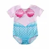 Pieces Summer Kid Baby Girl Mermaid Bikini Swimswear Tahith Swimsiting Tise Bathingwear Beachwear H240508