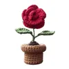 Fiori decorativi in tessuto a mano bouquet in vaso a maglia per ornamenti floreali forniture m6ce