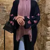 Ethnische Kleidung Aliuinique Eid Muslim Frauen Schmetterling Stickerei Offen Kimono Abayas Dubai Turkish Lässiger Islam Marokkanische afrikanische Kaftan
